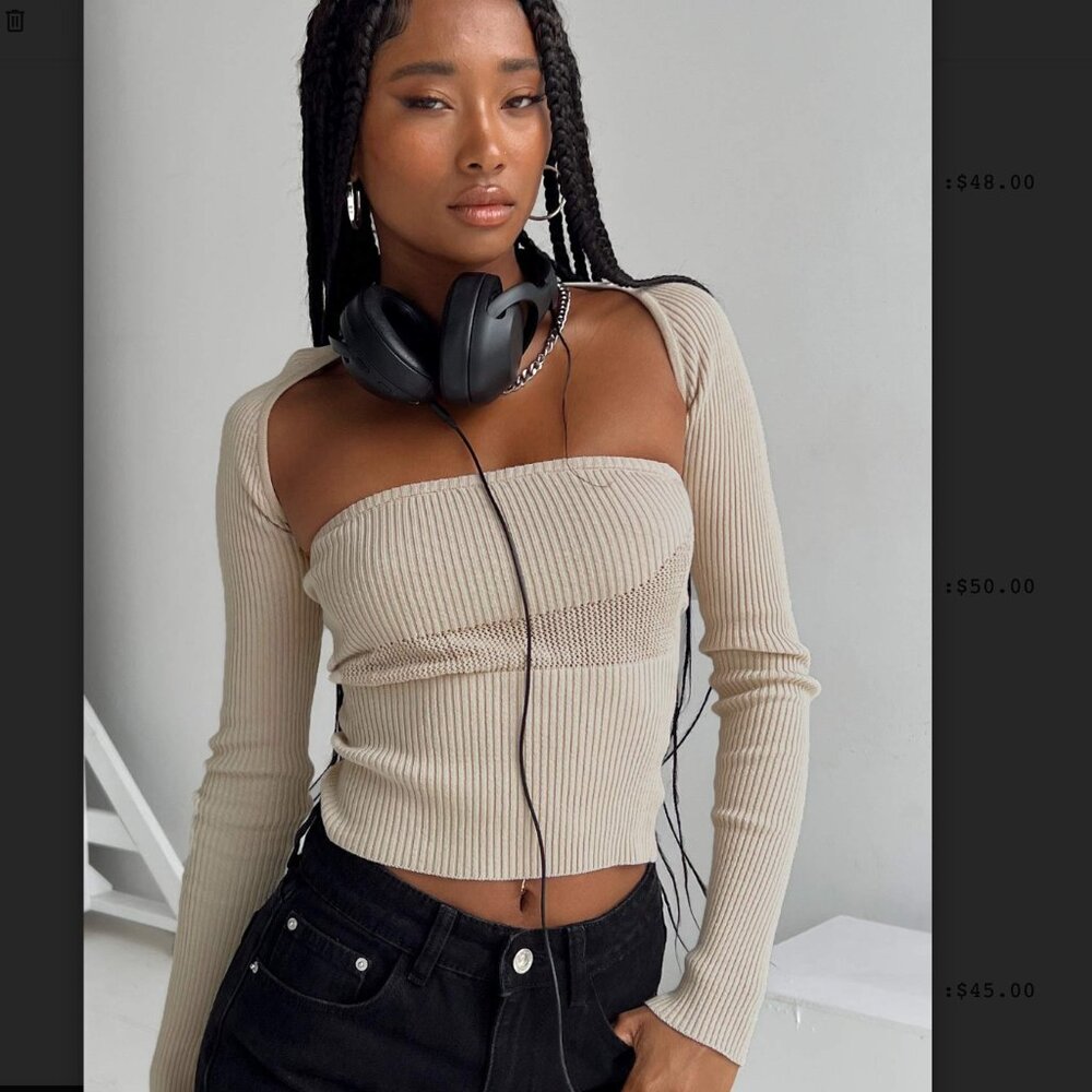 KNIT BOLERO TUBE TOP SET